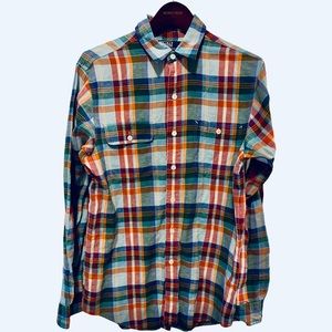 Polo Ralph Lauren linen/ silk blend “Madras” style shirt. Size M.